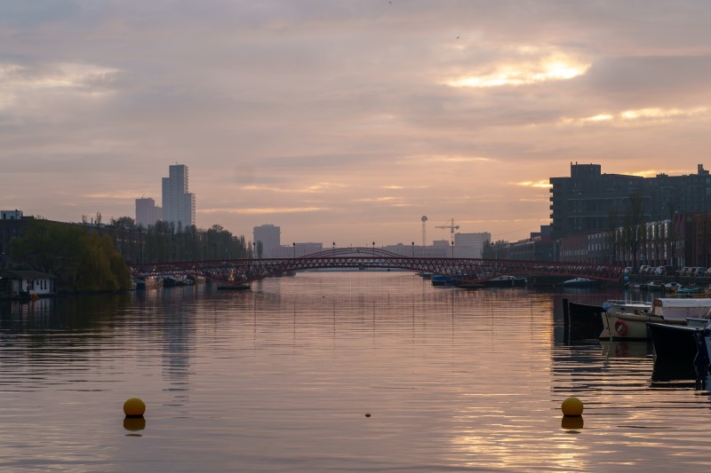 Ochtendlicht Panamakade, Amsterdam Oost